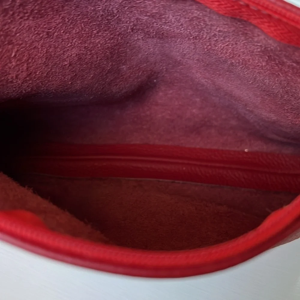 Coco Barclay Red Pebbled Leather Pouch